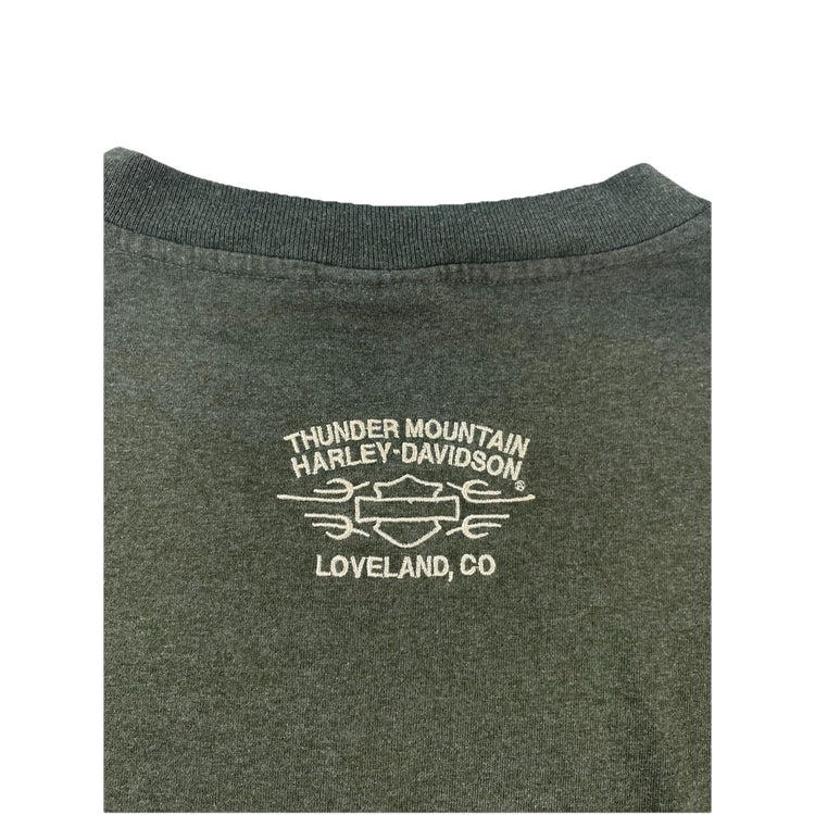 Mens Harley Davidson Sage Green Longsleeve Shirt Size 2Xl