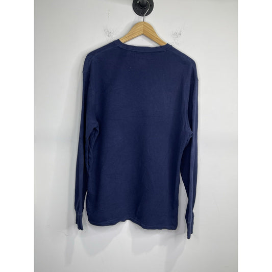 Men’s Polo Ralph Lauren Sleepwear Waffle Top Navy Blue 100% Cotton Sz Large