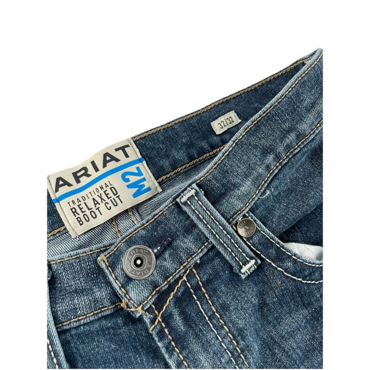 Men’s Ariat Traditional Relaxed Bootcut Dark Wash Blue Jeans Size 32