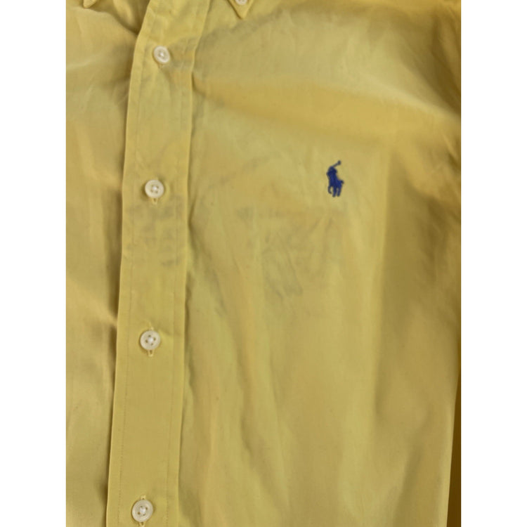 Mens Ralph Lauren Classic Fit Yellow Button Down Shirt Size XL