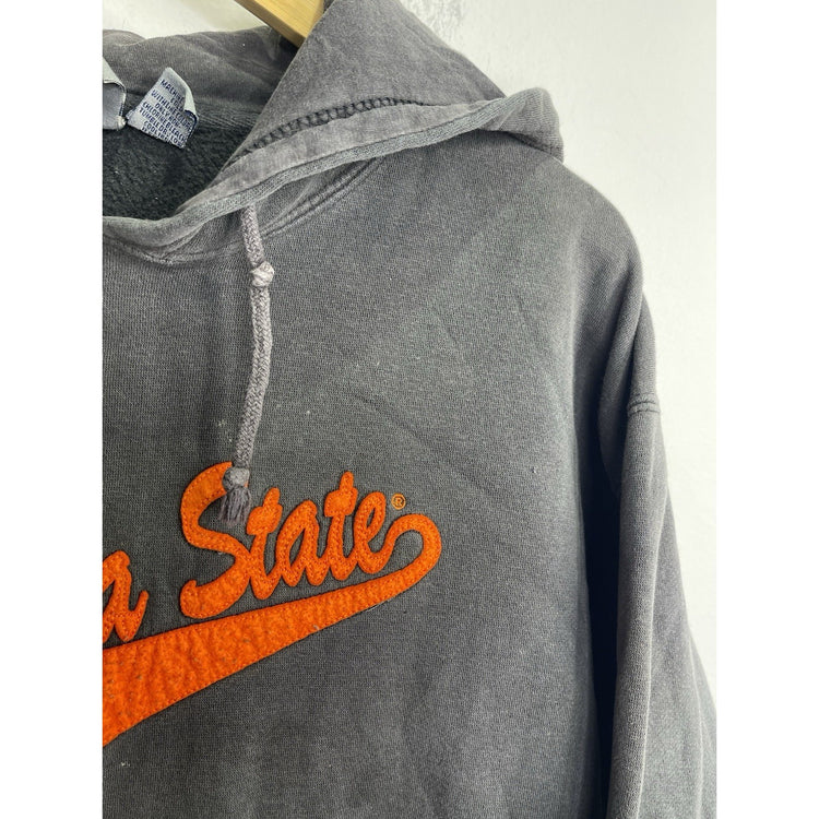 Men’s Vintage Oklahoma State OSU Embroidered Faded Black Hoodie Sz L