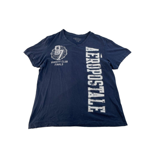 Men's Aeropostale Varsity Club Graphic V-Neck T-Shirt Size L/G