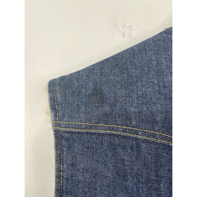 Vintage 70s lee storm rider denim vest sherpa lined dark wash Union made XL