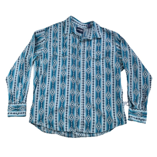 Men’s Wrangler Tropical Long Sleeve Snap-Down Shirt Size Xl