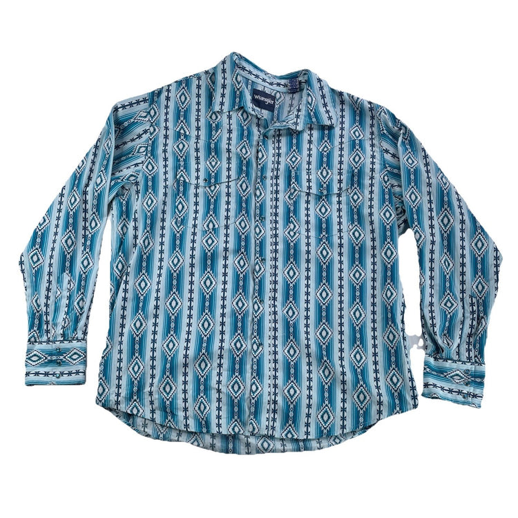 Men’s Wrangler Tropical Long Sleeve Snap-Down Shirt Size Xl