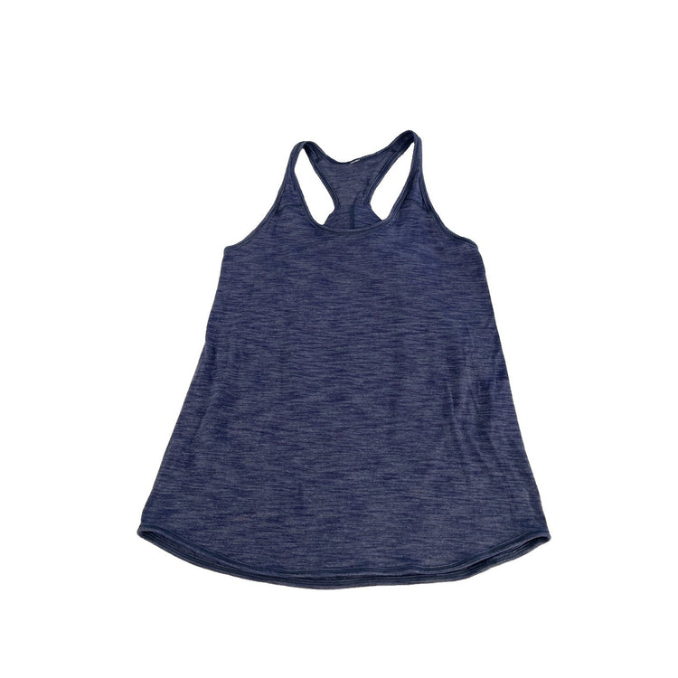 Women Lululemon Heathered Navy Blue Space Dye Pleated Essential Tank Top Size XL
