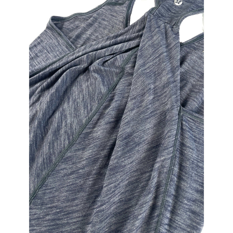 Women Lululemon Heathered Navy Blue Space Dye Pleated Essential Tank Top Size XL