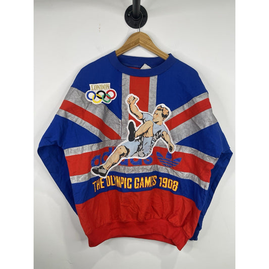 VINTAGE Adidas 1948 London Olympics Sweatshirt All Over Print Size Large M9