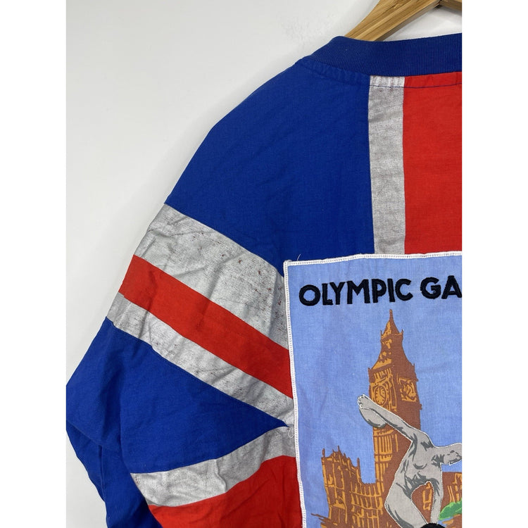 VINTAGE Adidas 1948 London Olympics Sweatshirt All Over Print Size Large M9
