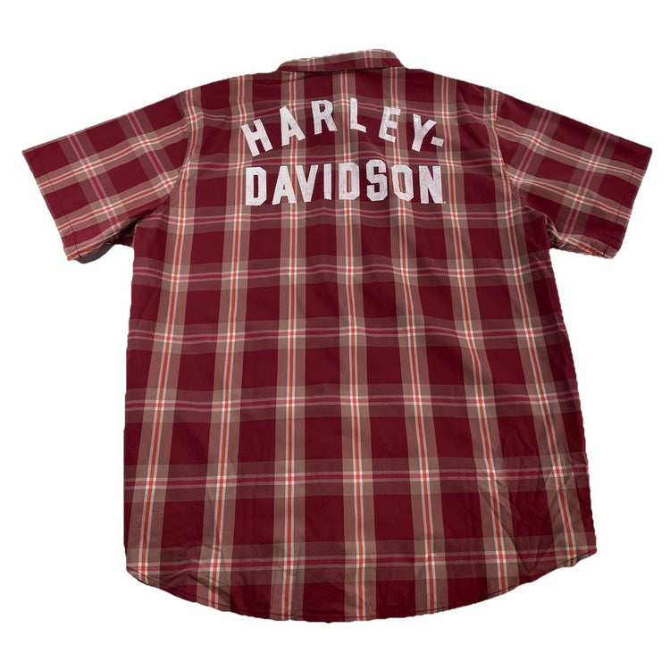 Mens Harley Davidson Multicolor Plaid Pattern ButtonUp Shirt Size 3Xl