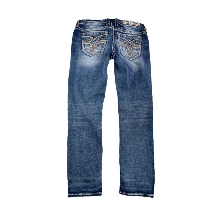 Women’s Rock Revival Elils, Easy Ankle Skinny Light Wash Blue Jeans Size 27