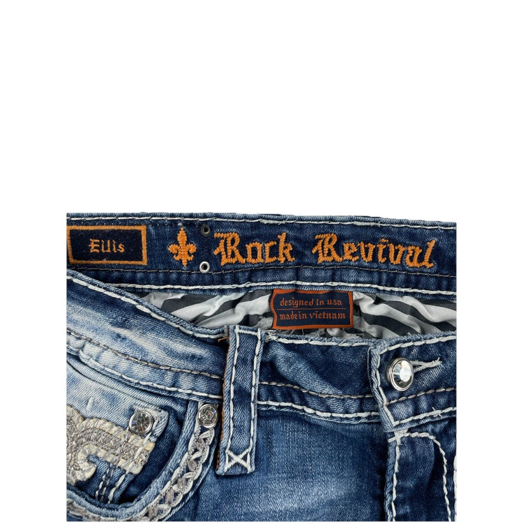 Women’s Rock Revival Elils, Easy Ankle Skinny Light Wash Blue Jeans Size 27
