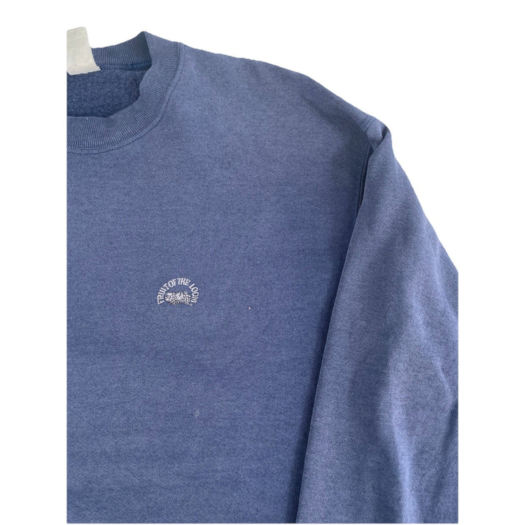 Mens Vintage Fruit Of The Loom Blue Crewneck Sweatshirt Size Xl