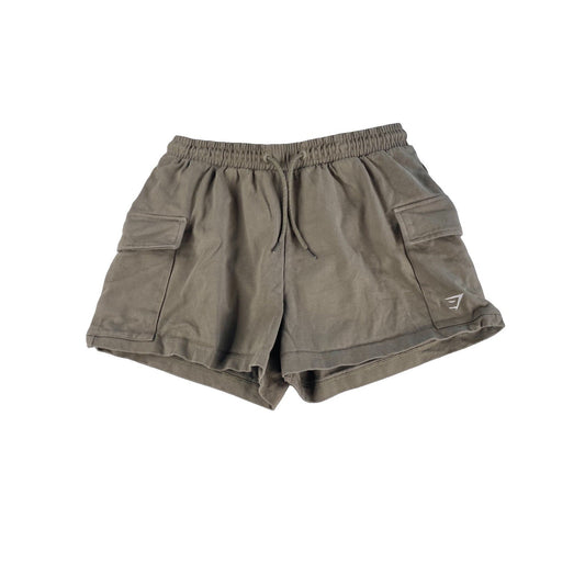 Womens Gymshark Olive Green Fleece French Terry Shorts Size S