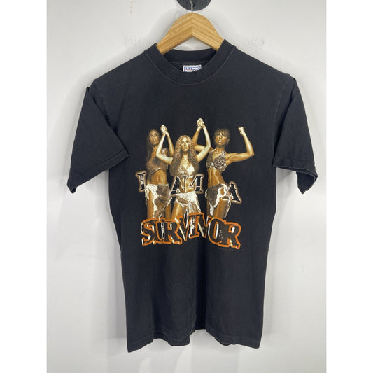 Y2K Destiny's Child TRL TOUR 2001 T-shirt I Am A Survivor Beyonce Rap Tee Sz S