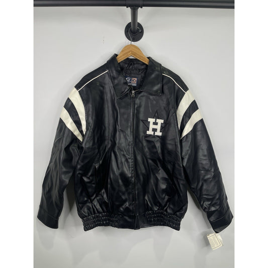 NWT Mens Cooperstown Collection Houston Astros leather jacket Sz L Black/white