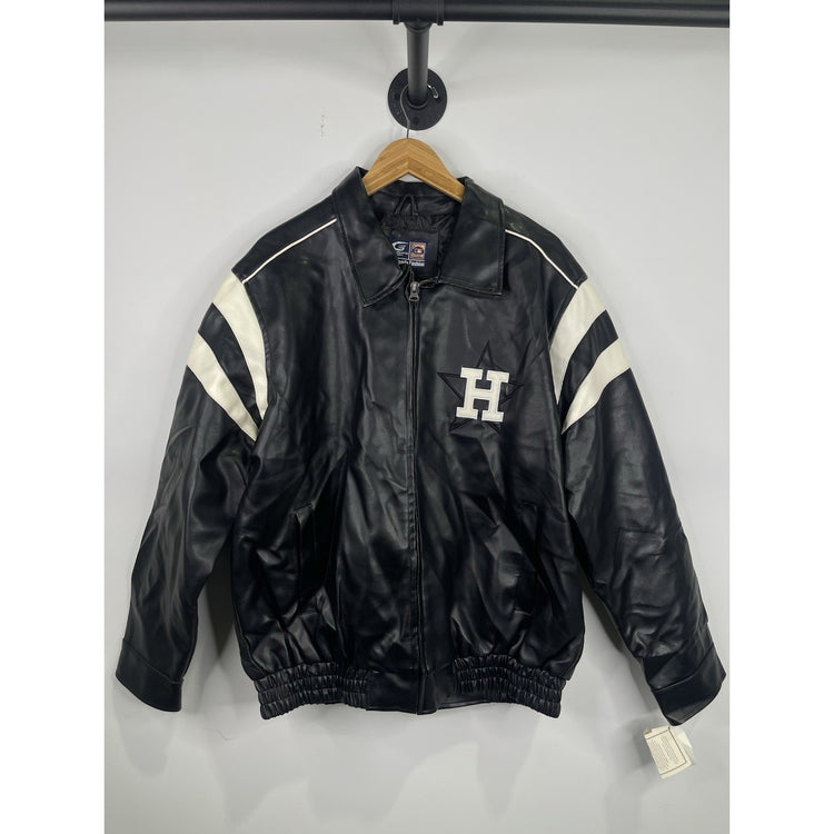 NWT Mens Cooperstown Collection Houston Astros leather jacket Sz L Black/white