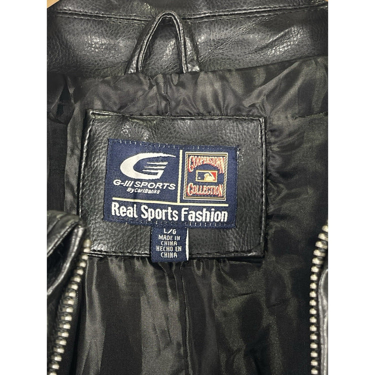 NWT Mens Cooperstown Collection Houston Astros leather jacket Sz L Black/white