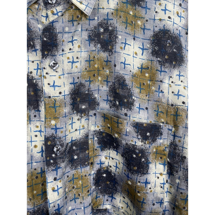 Men’s Multicolor Western Destiny Button Up Oxford Shirt Sz Large