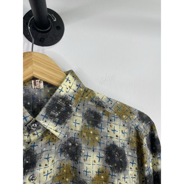 Men’s Multicolor Western Destiny Button Up Oxford Shirt Sz Large