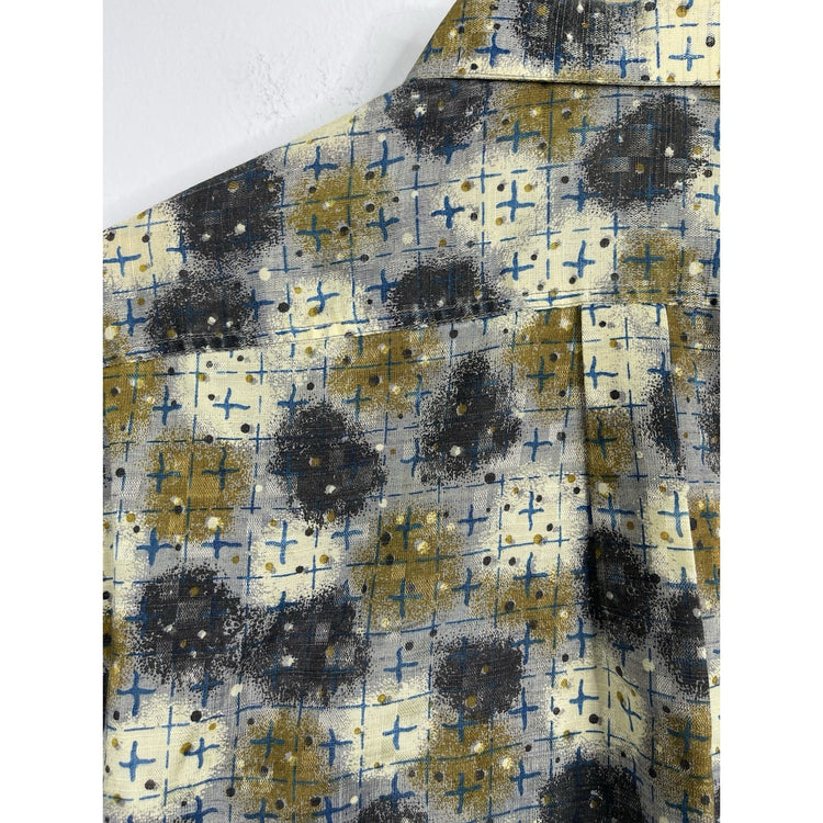 Men’s Multicolor Western Destiny Button Up Oxford Shirt Sz Large