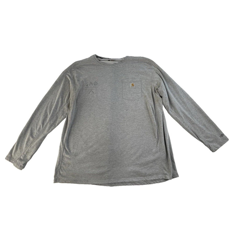 Men’s Carhartt Gray Relaxed Fit Long Sleeve Shirt Size 2XL