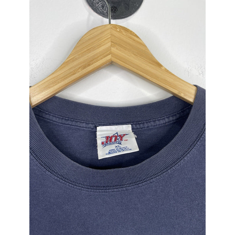 Men’s Navy Blue Vintage Tom Brady Super Bowl XXXVI MVP T-shirt Sz XL