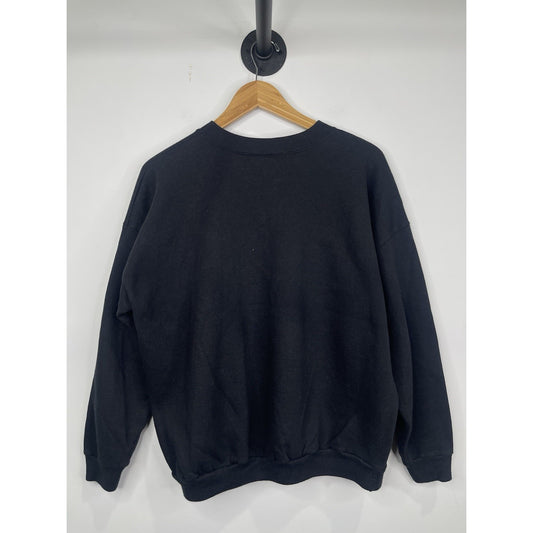 Vintage 90s Sun Sportswear Halloween Sweatshirt Black with Cats, Pumpkins, & Candy Corn Size XL