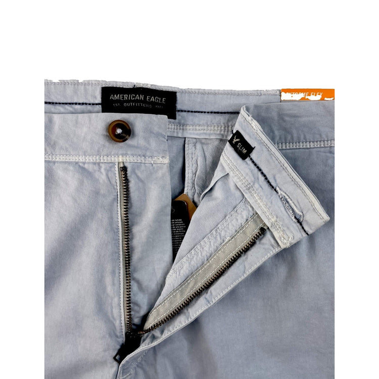 Mens American Eagle NWT Light Gray Blue Extreme Flex Slim Chino Shorts SIZE 38