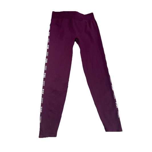 Womens PINK Victoria Secret Burgundy Active Leggings Size L