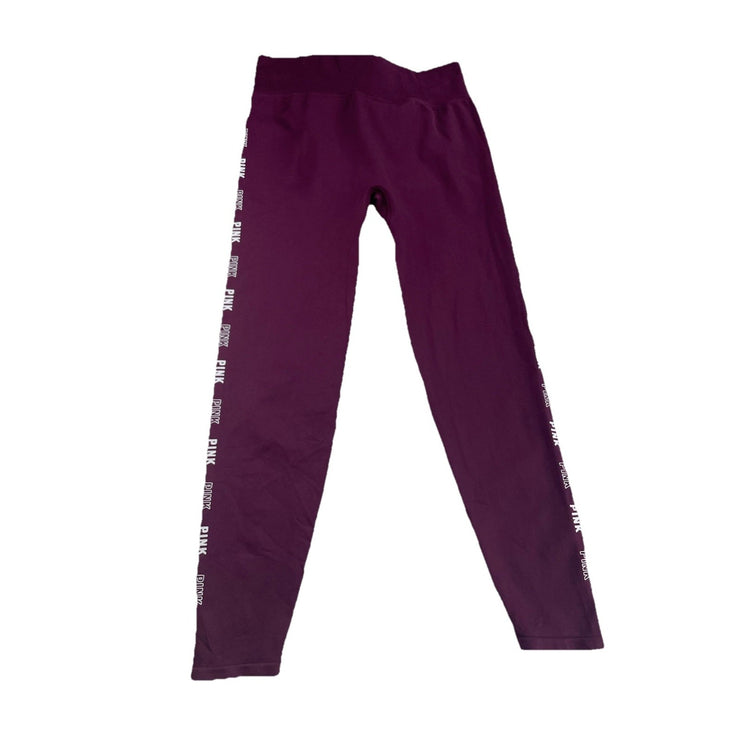 Womens PINK Victoria Secret Burgundy Active Leggings Size L