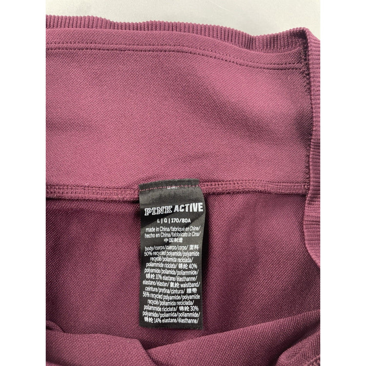 Womens PINK Victoria Secret Burgundy Active Leggings Size L