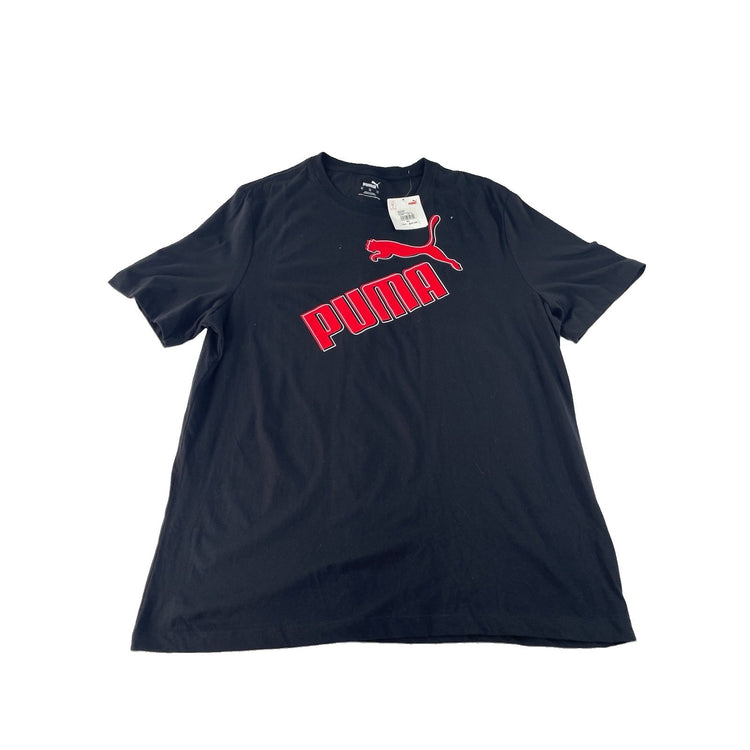 Mens Puma Black Tee Big Logo Red T-Shirt Size XL