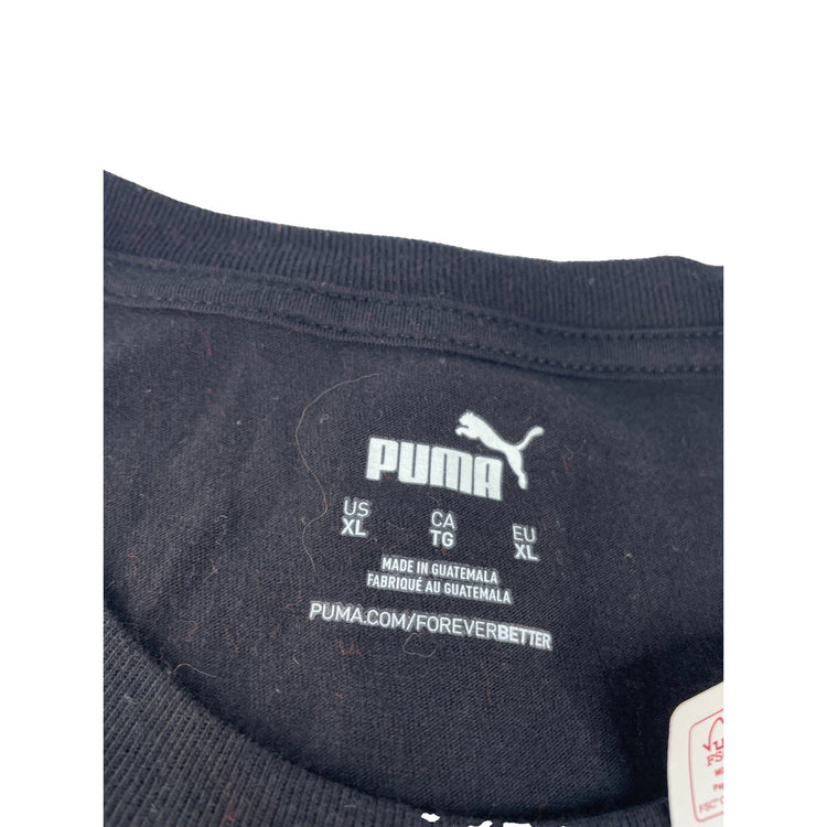 Mens Puma Black Tee Big Logo Red T-Shirt Size XL