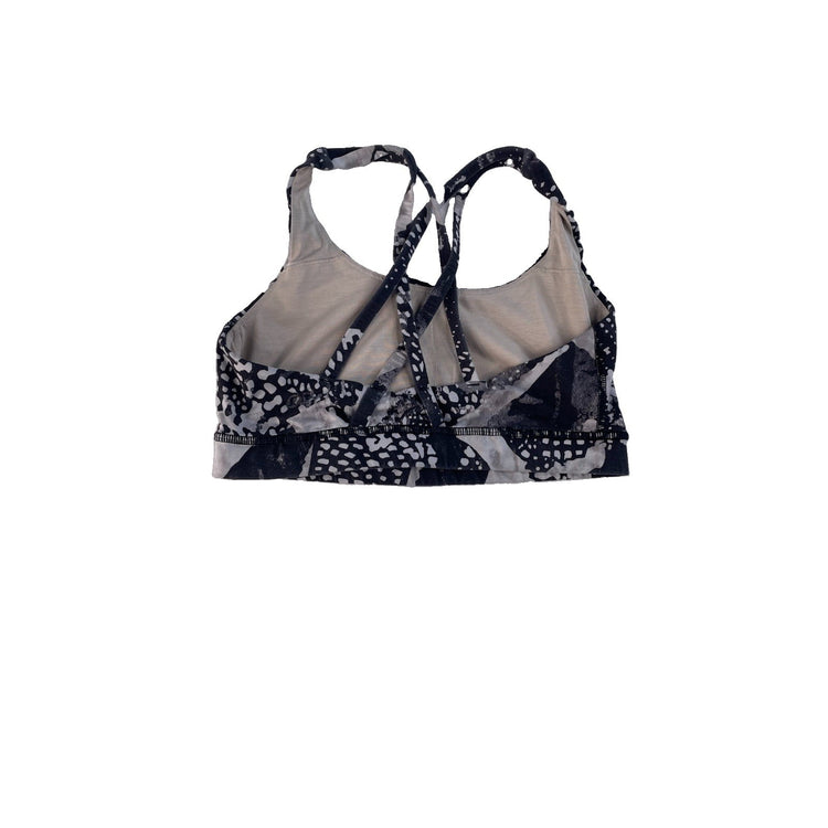 Women's Lululemon Abstract Print Criss-Cross Strap Athletic Sports Bra Size 6