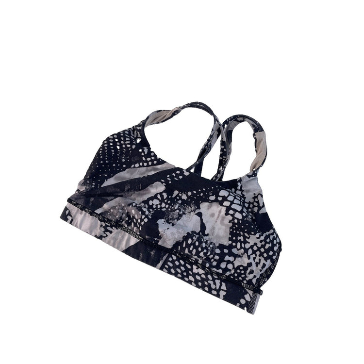 Women's Lululemon Abstract Print Criss-Cross Strap Athletic Sports Bra Size 6