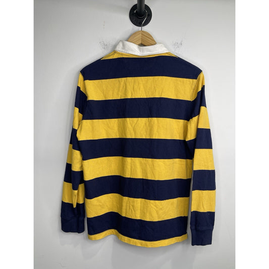 Men’s Polo Ralph Lauren Rugby Striped Blue And Yellow Shirt Sz M