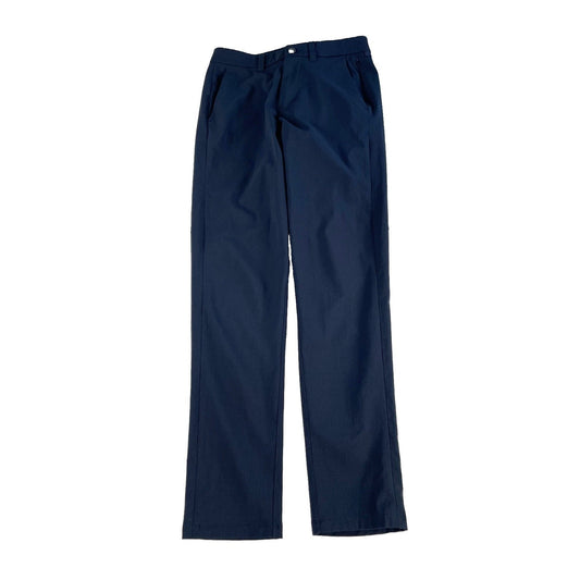 Men Lululemon Navy Blue Textured Warpstreme Straight Slim ABC Chino Pant Size 28