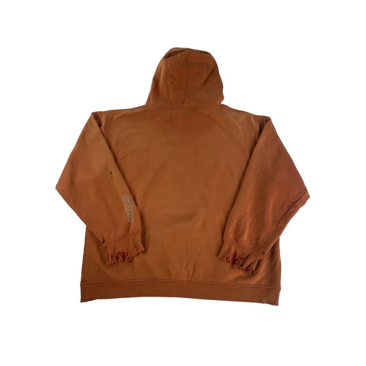 Mens Element Distressed Grunge Hoodie Orange Size  L