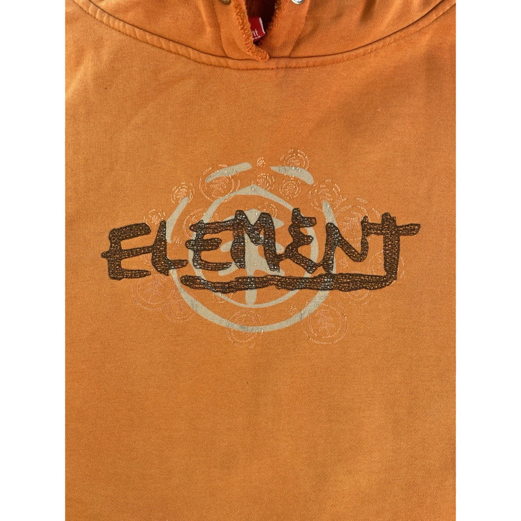Mens Element Distressed Grunge Hoodie Orange Size  L