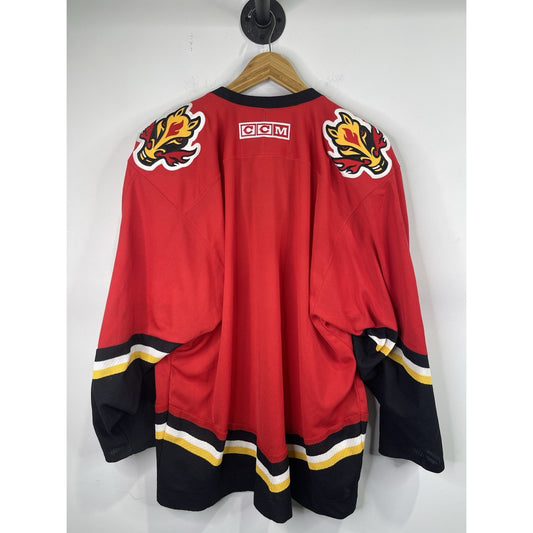 CALGARY FLAMES NHL ICE HOCKEY JERSEY SHIRT CCM RED / BLACK SIZE L