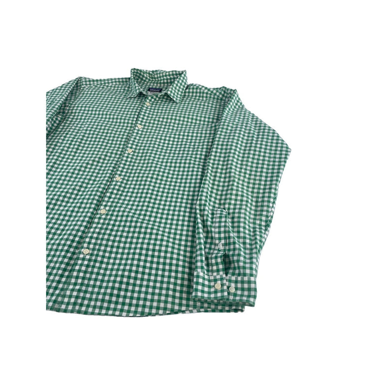 Mens Patagonia Green And White Gingham Button Up Shirt Size XL