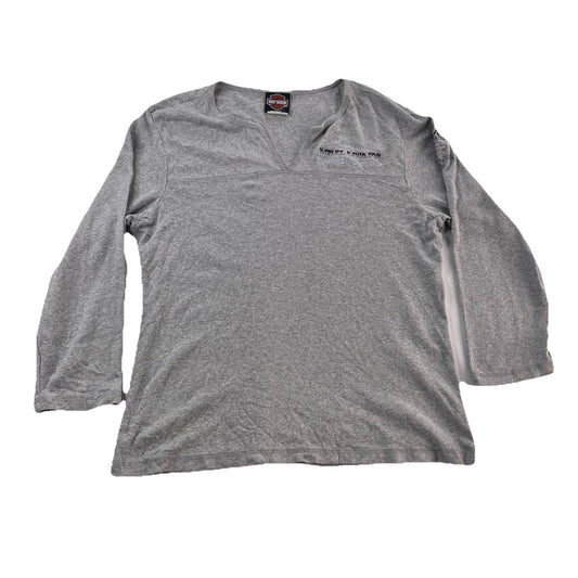 Women’s Harley Davidson Gray LongSleeve V-Neck Shirt Size L