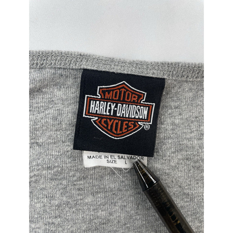 Women’s Harley Davidson Gray LongSleeve V-Neck Shirt Size L