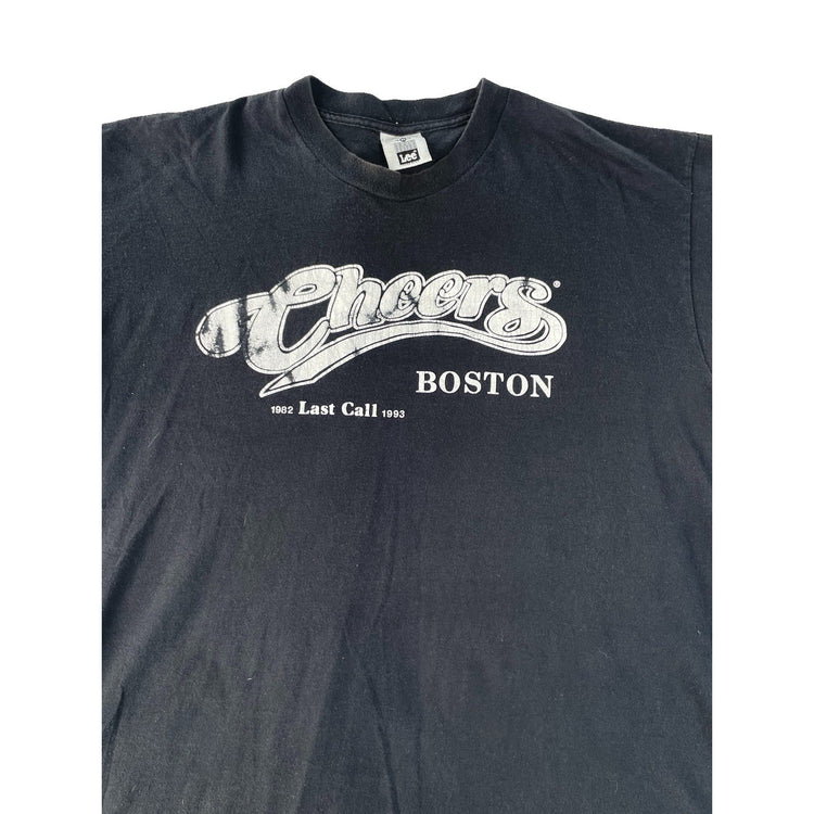 Mens Vintage Lee Black 1993 Cheers Boston Last Call Promo T-Shirt Size XL⁠