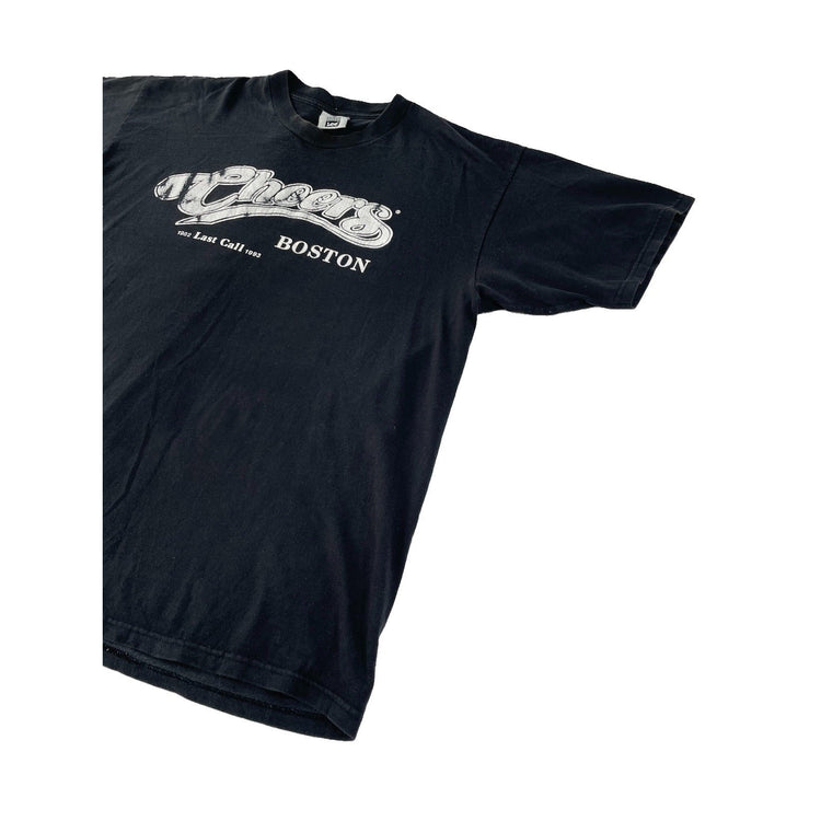 Mens Vintage Lee Black 1993 Cheers Boston Last Call Promo T-Shirt Size XL⁠