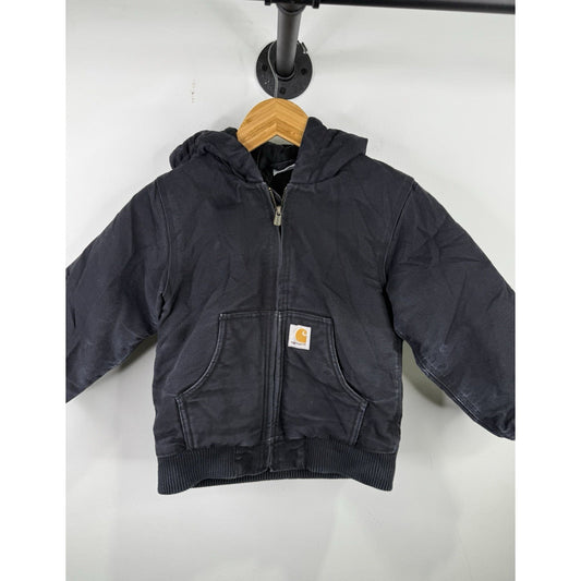 Vintage Kids Black Carhartt Hooded Jacket