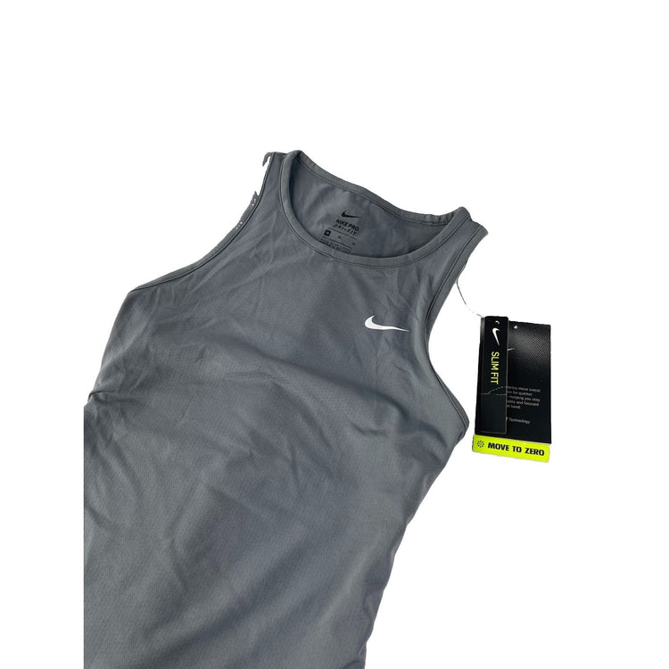 Womens Nike Pro Dri-Fit Gray Slim Fit Athletic Tank Top Size M