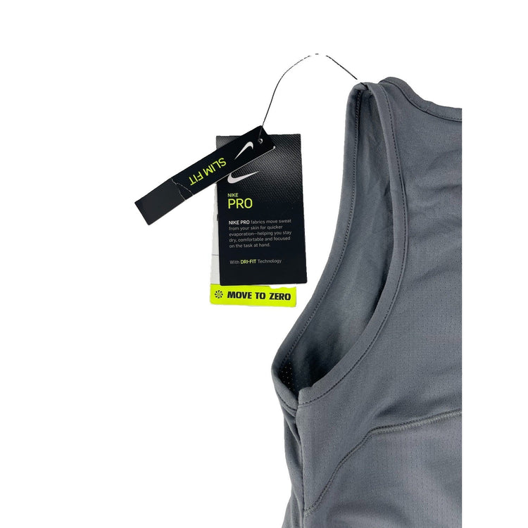 Womens Nike Pro Dri-Fit Gray Slim Fit Athletic Tank Top Size M