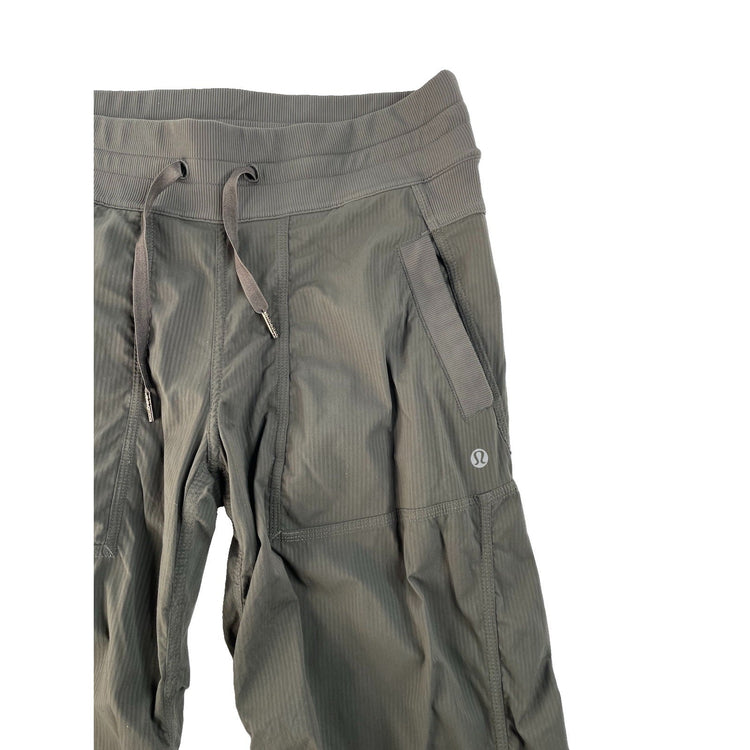 Women Lululemon Athletica Olive Green Drawstring CargoStyle WideLeg Pants Size 6